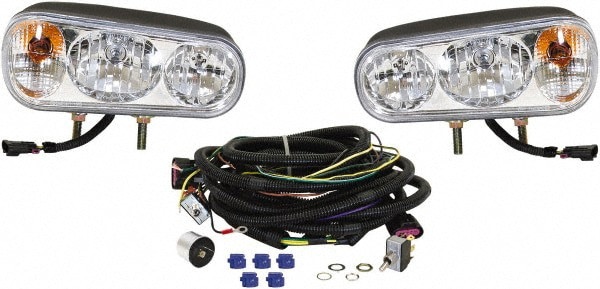 1,500 Lumens, 12 Volt DC, Double Post Halogen Headlights (Pair)