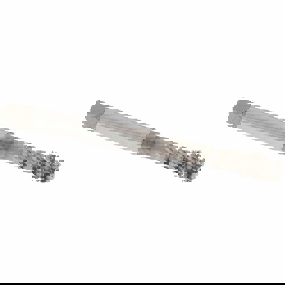 Spiral Flute Tap: M8x1.25, Metric Coarse, 3 Flute, Modified Bottoming Chamfer, 6H Class of Fit, Vanadium High-Speed Steel, Nitride Finish