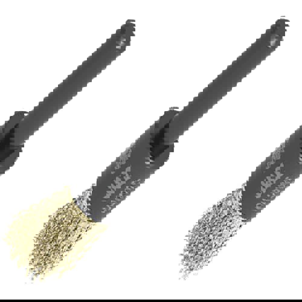 End Brushes; Brush Diameter (Decimal Inch): 1/2 ; Filament/Wire Diameter (Decimal Inch): 0.0060 ; Fill Material: Stainless Steel ; Wire Type: Crimped ; Trim Length (Inch): 3/4 ; Shank Diameter (Inch): 1/4
