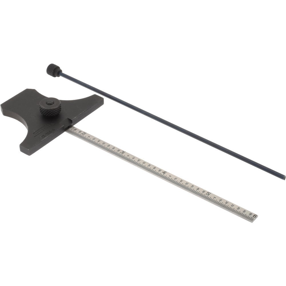 0 to 6 Inch Rule Measurement Range, 30 to 60&deg; Angle Measurement Range, Hardened Steel (Head); Stainless Steel (Rule) Depth and Angle Gage