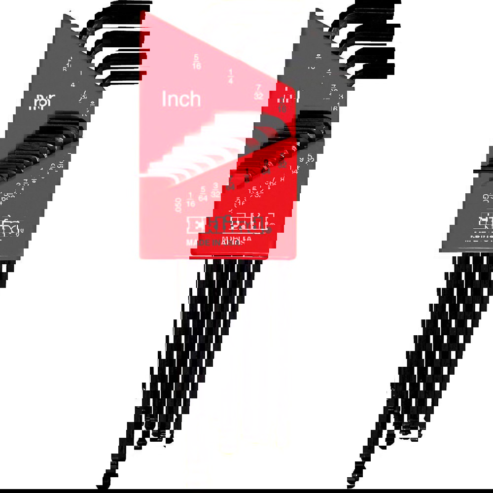 Hex Key Sets; Tool Type: Ball Hex (allen) L-Key Set ; Handle Type: Long Arm ; Hex Size Range (Inch): 0.050 to 5/16 ; Container Type: Caddy ; Material: Alloy Steel ; Overall Length (Inch): 6-5/16