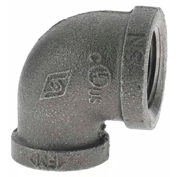 Black 90 &deg; Reducing Elbow: 3/4 x 1/2