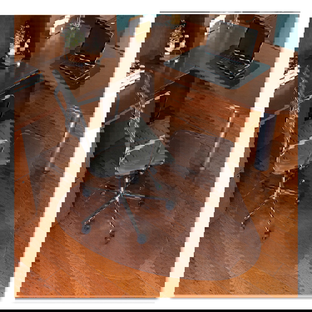 EVERLIFE WORKSTATION CHAIR MAT FOR HARD FLOORS, WITH LIP, 66 X 60, CLEAR