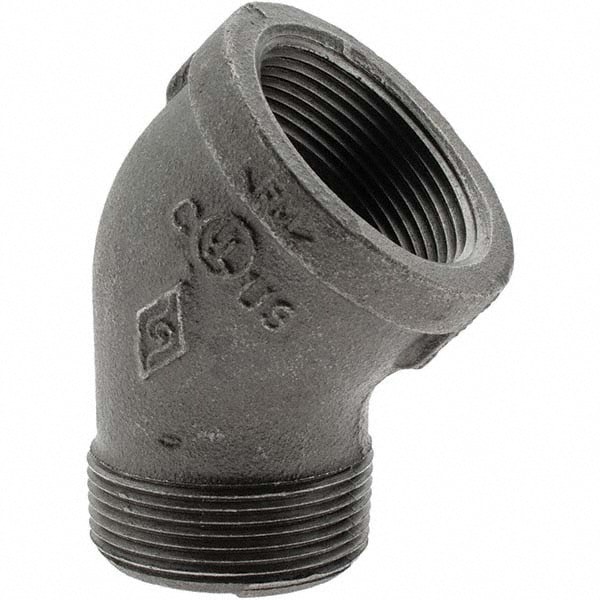 Black 45 &deg; Street Elbow: 1-1/2