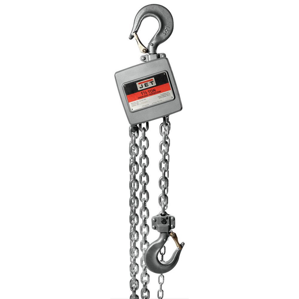 Manual Hoists-Chain, Rope & Strap; Hoist Type: Hand Chain Hoist with Overload Protection ; Lift Mechanism: Chain ; Capacity (Lb.): 3300 ; Pull Capacity: 3300lb ; Maximum Lift Distance: 30ft ; Minimum Headroom: 13.8125in