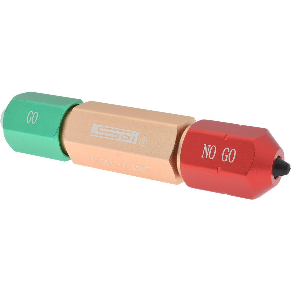 Ring & Plug Thread Gage Holders & Handles; For Plug Thread Size: For pin gages M1 ; Handle Size: M0 ; Minimum Ring Diameter: 0.061in ; Maximum Ring Diameter: 0.25in ; Overall Length: 5.20in ; Material: Aluminum; Aluminum
