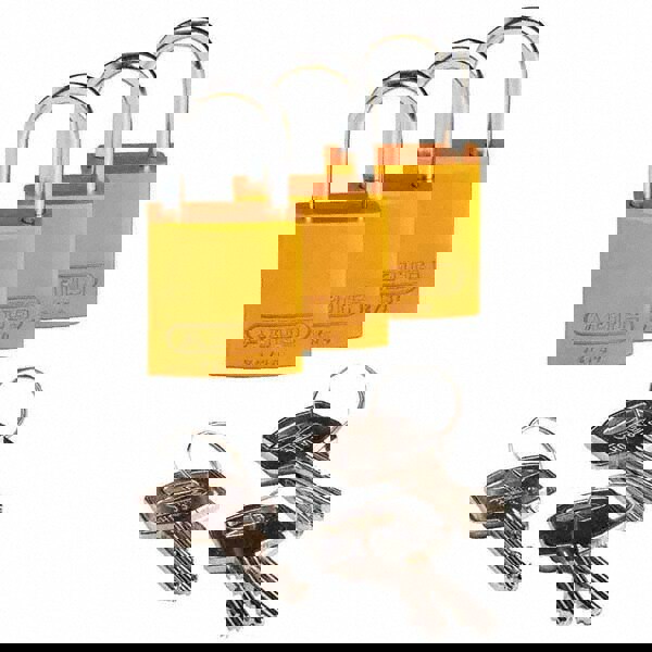 Lockout Padlock: Keyed Alike, Key Retaining, Aluminum, 1