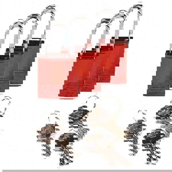 Lockout Padlock: Keyed Alike, Key Retaining, Aluminum, 1