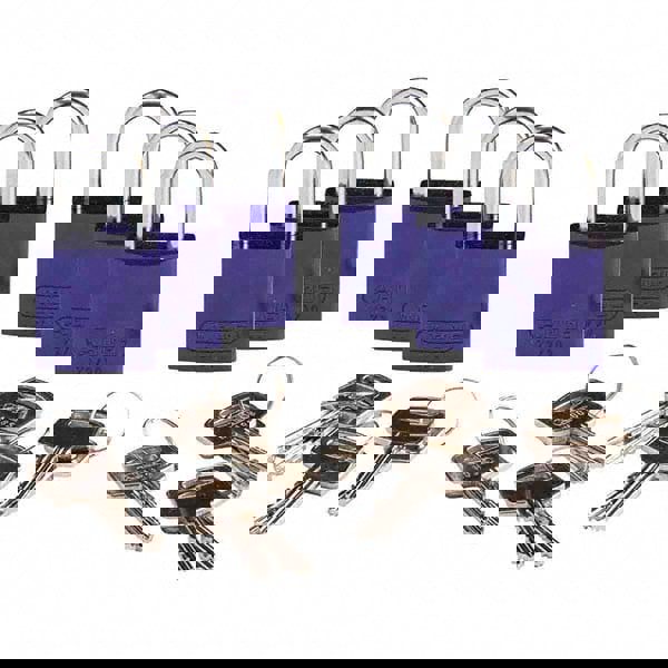 Lockout Padlock: Keyed Alike, Key Retaining, Aluminum, 1