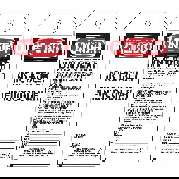 Do Not Operate Tag: Polyester, 