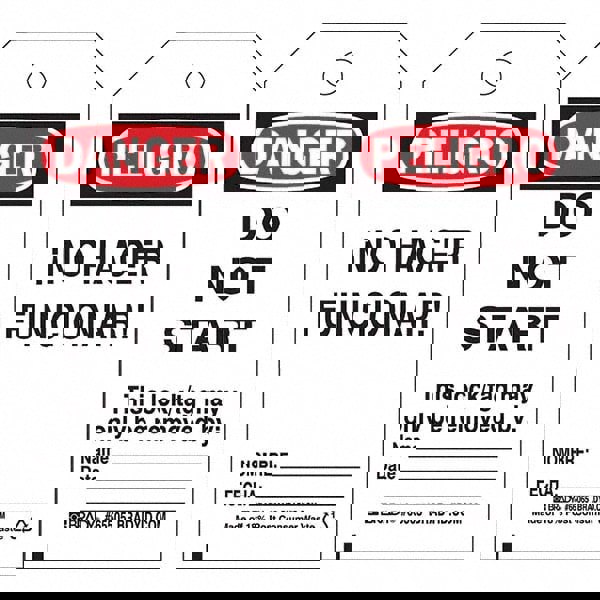 Do Not Operate Tag: Paper, 