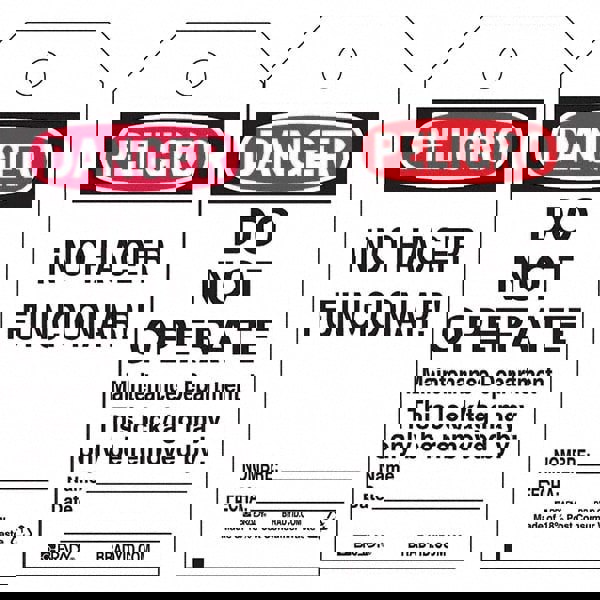 Do Not Operate Tag: Rectangle, Polyester, 