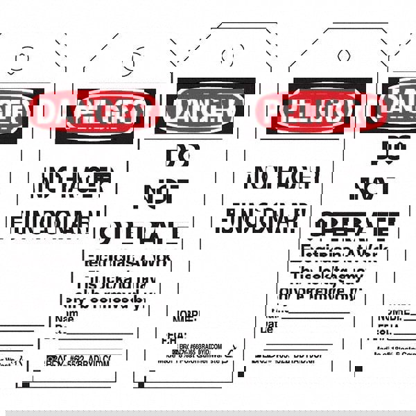 Do Not Operate Tag: Polyester, 