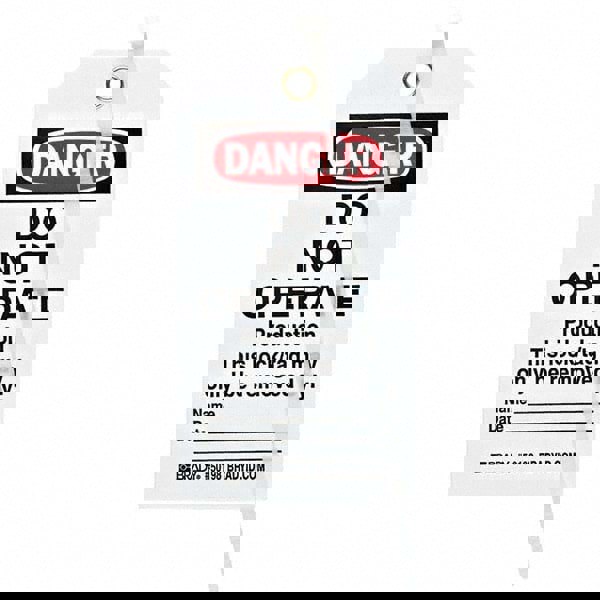 Do Not Operate Tag: Paper, 