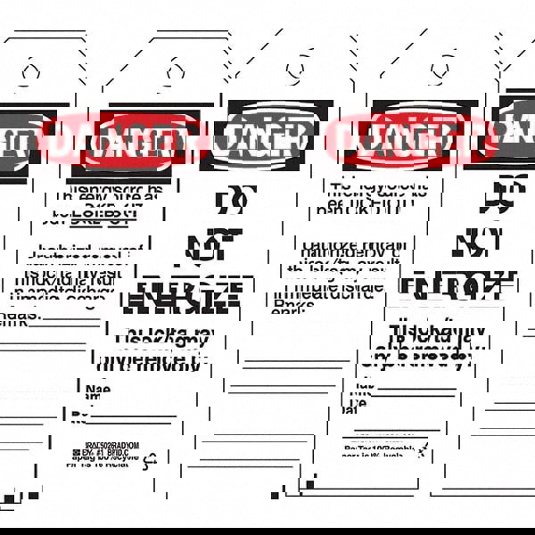 Energy Isolation Tag: Polyester, 