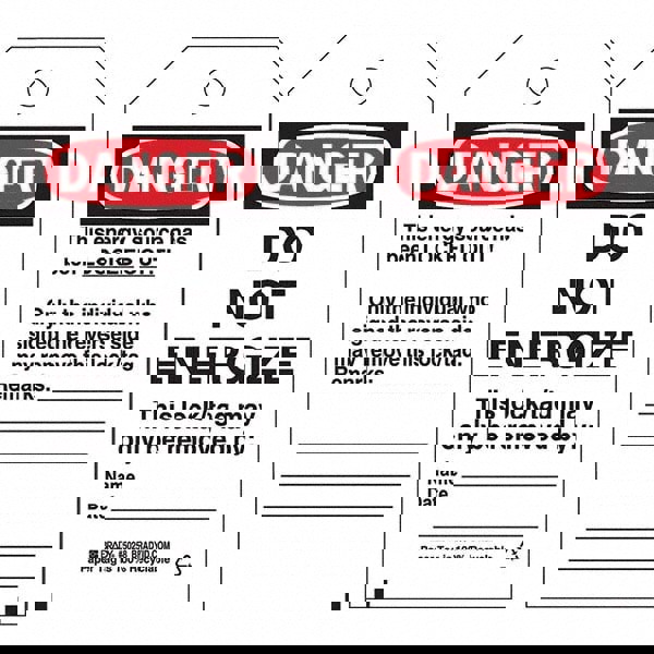 Energy Isolation Tag: Polyester, 