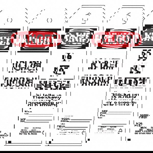 Energy Isolation Tag: Paper, 