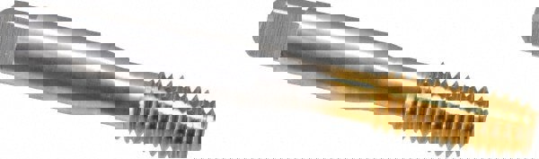 Thread Forming Tap: 3/8-16 UNC, 2B & 3B Class of Fit, Bottoming Chamfer, High-Speed Steel, Titanium Nitride Finish