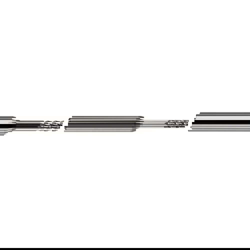 Square End Mill: 0.04'' Dia, 13/64'' LOC, 1/8'' Shank Dia, 2-1/2'' OAL, 3 Flutes, Solid Carbide