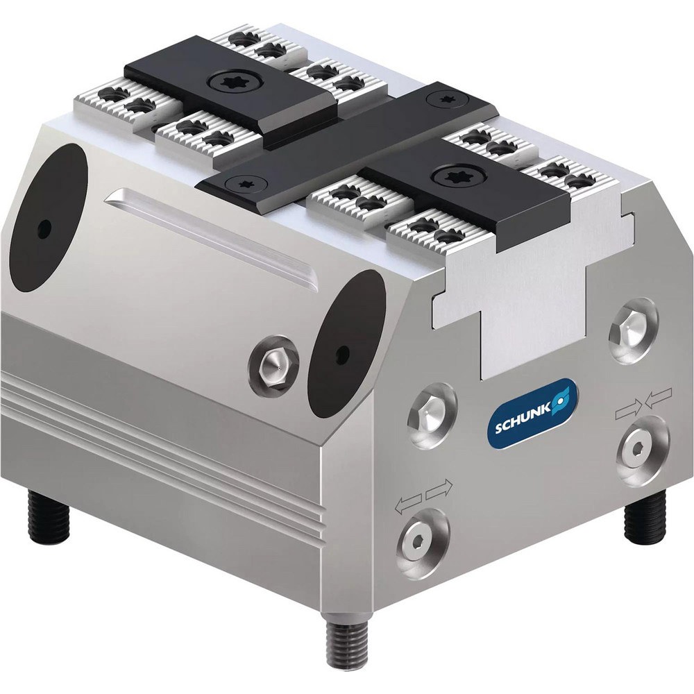Clamp Mounting Blocks; For Use With: SCHUNK System Jaws ; Thread Size: M8 ; Mounting Hole Size (Decimal Inch): 0.3149 ; Mounting Hole Size (mm): 8.00 ; Block Length (Decimal Inch): 3.9370 ; Block Height/Thickness (Decimal Inch): 2.7244