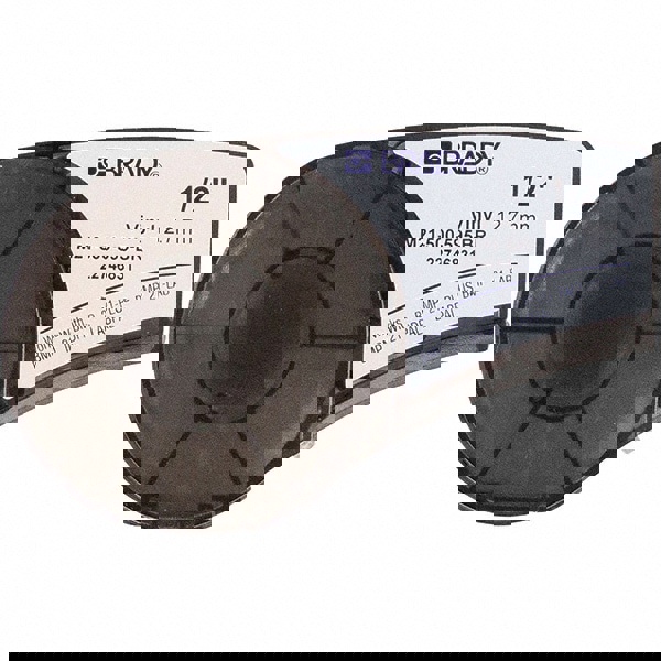 Label Maker Label: White & Brown, Vinyl, 1 Roll