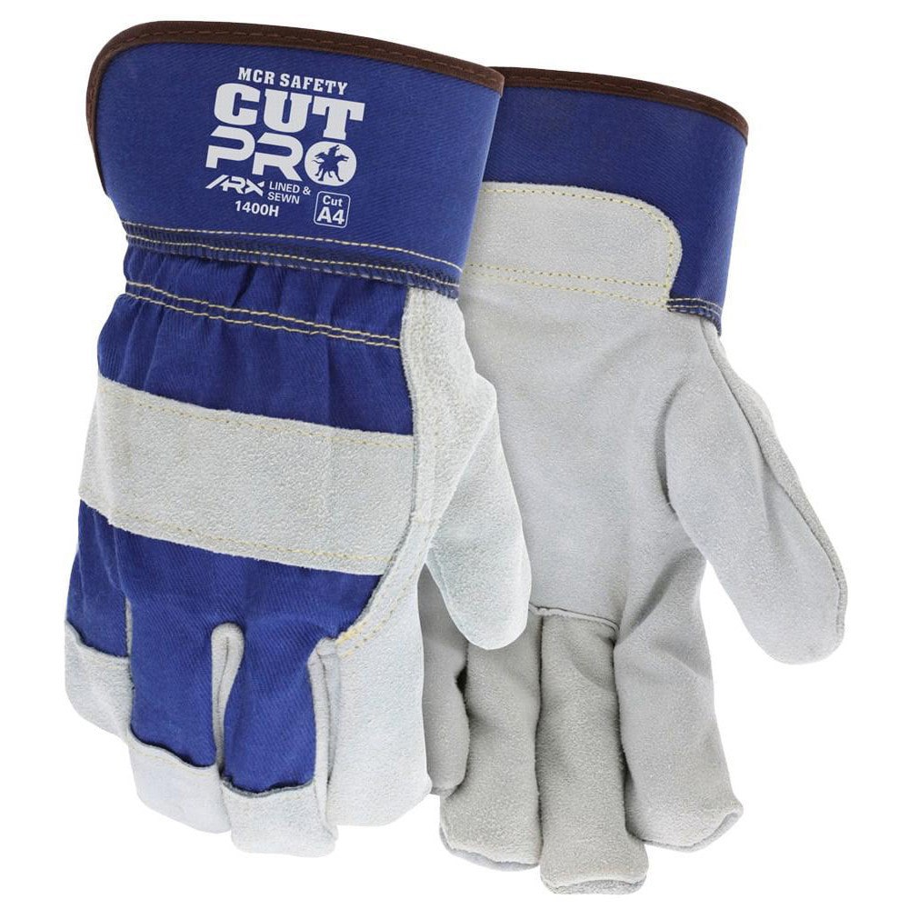 Work Gloves: Memphis 1400H, Size Large, Cowhide Leather Lined, Cowhide Leather, General Purpose