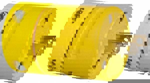 Straight Blade Plug: Industrial, 1-15R, 125VAC, Yellow