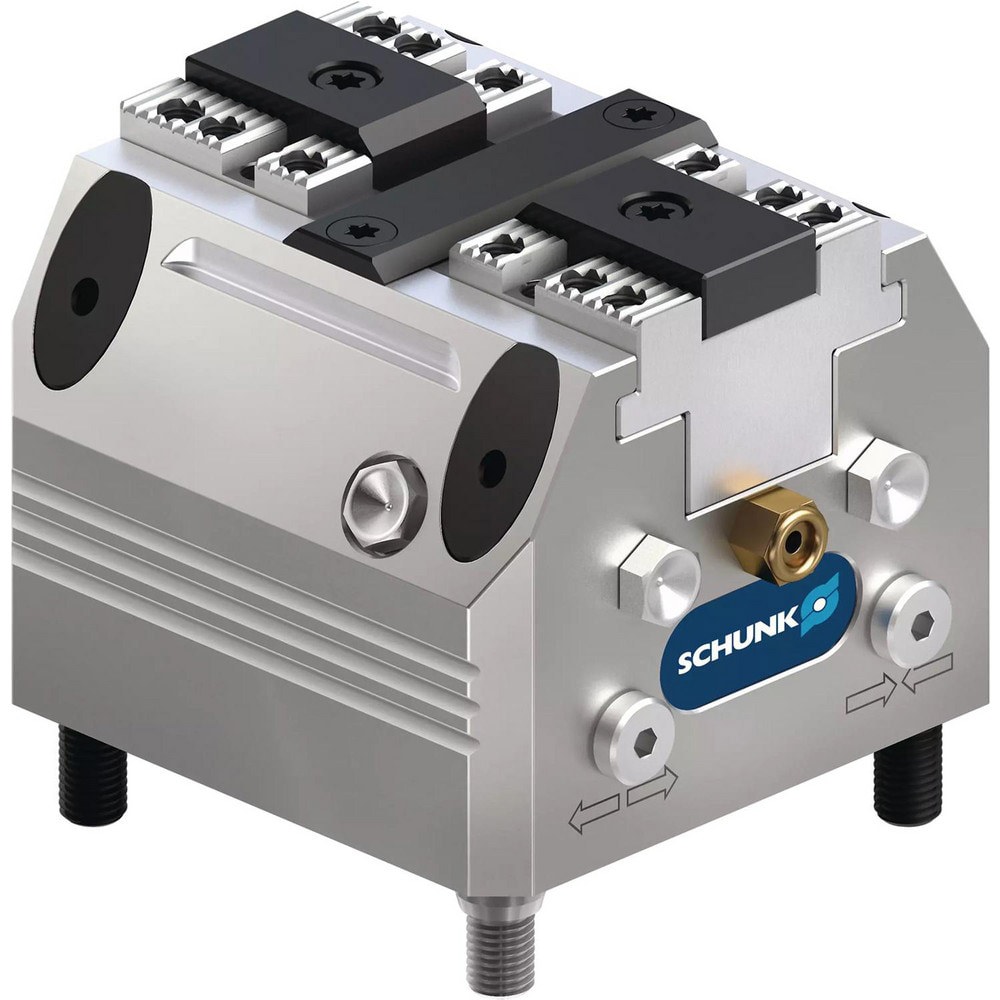 Clamp Mounting Blocks; For Use With: SCHUNK System Jaws ; Thread Size: M6 ; Mounting Hole Size (Decimal Inch): 0.2362 ; Mounting Hole Size (mm): 6.00 ; Block Length (Decimal Inch): 2.5197 ; Block Height/Thickness (Decimal Inch): 1.9713