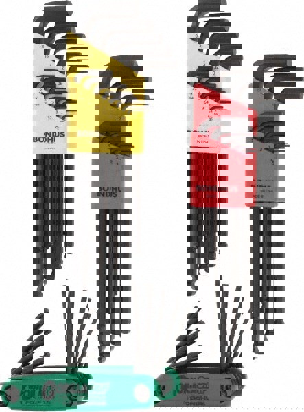 Torx Key Set: 30 Pc, L-Handle, T9 to T40