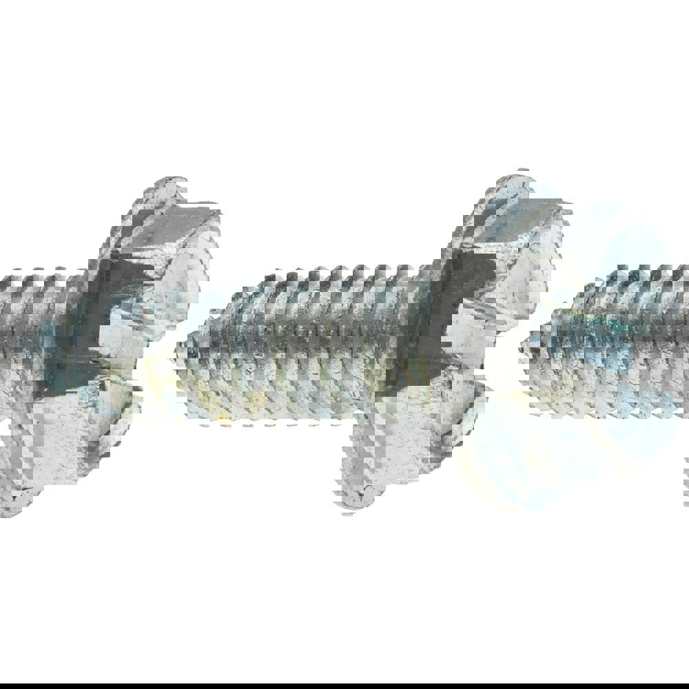 Sheet Metal Screw: 1/4, Hex Washer Head, Slotted