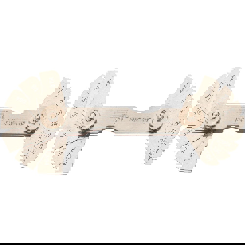 Radius Gage Set: Stainless Steel, 1/32 to 17/64