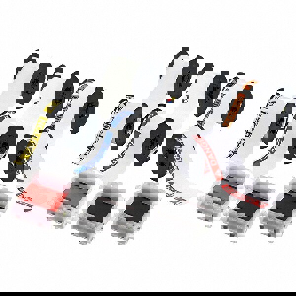 Label Maker Label: Black on White Yellow on White & Orange, Resin Ribbon & Vinyl, 6