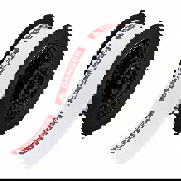 Label Maker Label: Red on White, Vinyl, 2-1/4