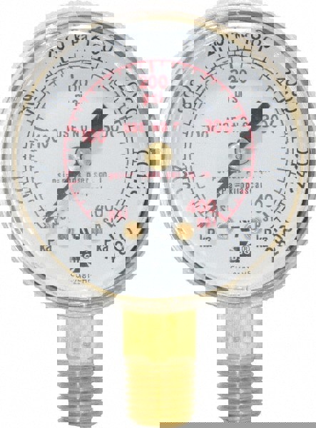 1/4 Inch NPT, 400 Max psi, Steel Case Cylinder Pressure Gauge