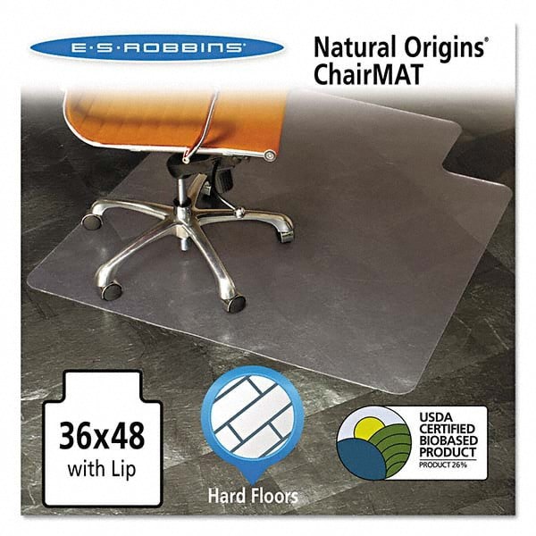 Natural Origins Chair Mat With Lip For Hard Floors 36 X 48 Clear