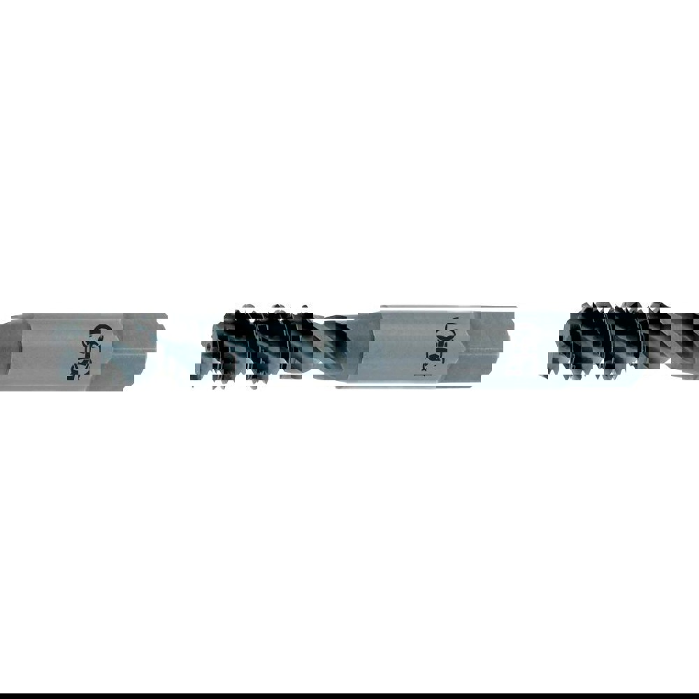 Spiral Flute Tap: 7/16-14, UNC, 3 Flute, Bottoming Chamfer, 3B Class of Fit, High-Speed Steel, TiCN Finish