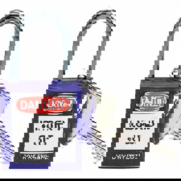 Lockout Padlock: Keyed Different, Key Retaining, Nylon, 1