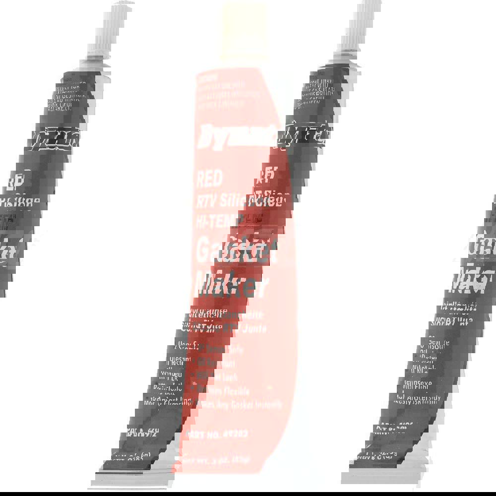 Sealant: 3 oz Tube, Red, RTV Silicone