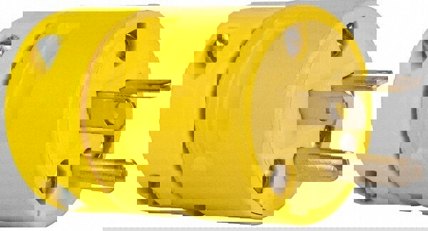 Straight Blade Plug: Industrial, 5-20, 125VAC, Yellow