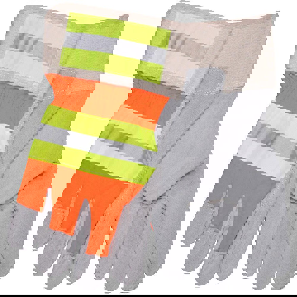 Gloves: Size L, Cotton;Fleece-Lined, Cowhide