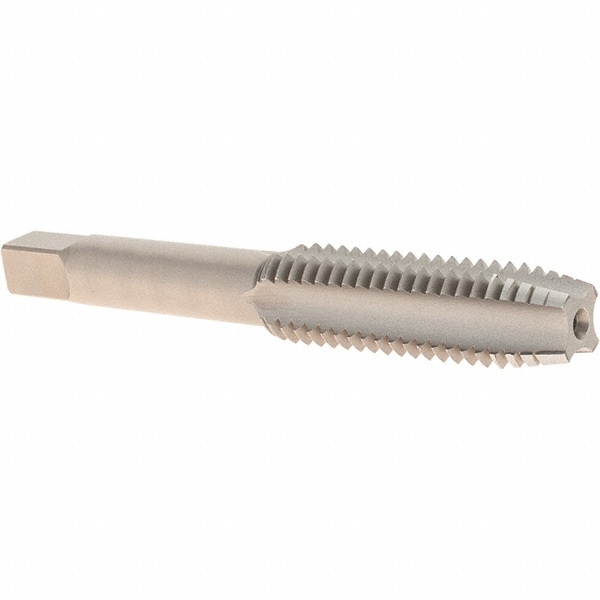 Straight Flute Tap: 1/2-13 UNC, 4 Flute, Plug Chamfer, 2B Class of Fit, Carbon Steel, Bright/Uncoated Finish