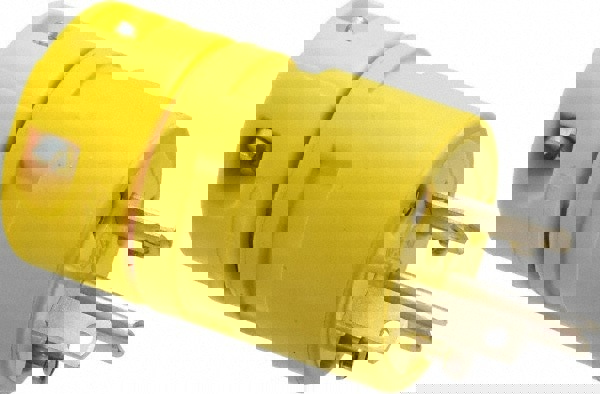 Straight Blade Plug: Industrial, 6-20, 250VAC, Yellow