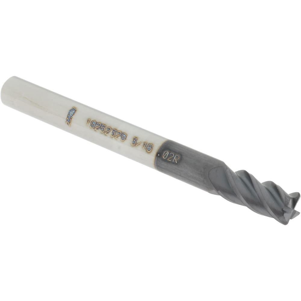 Corner Radius End Mill: 3/16