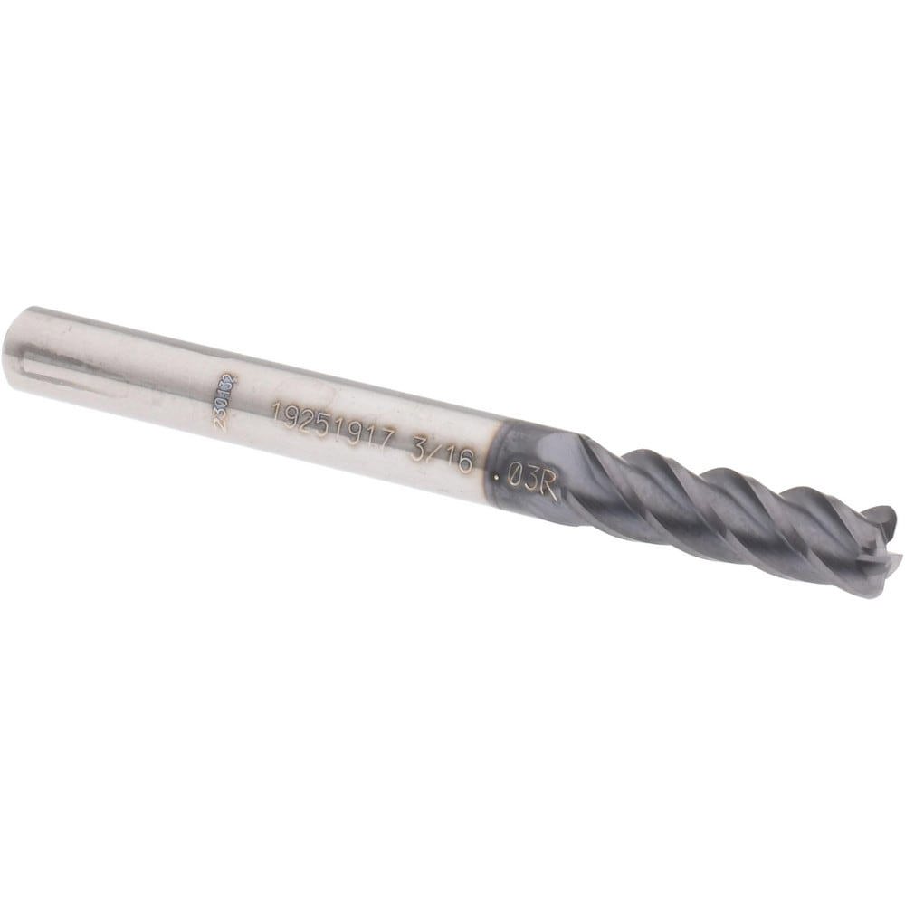 Corner Radius End Mill: 3/16