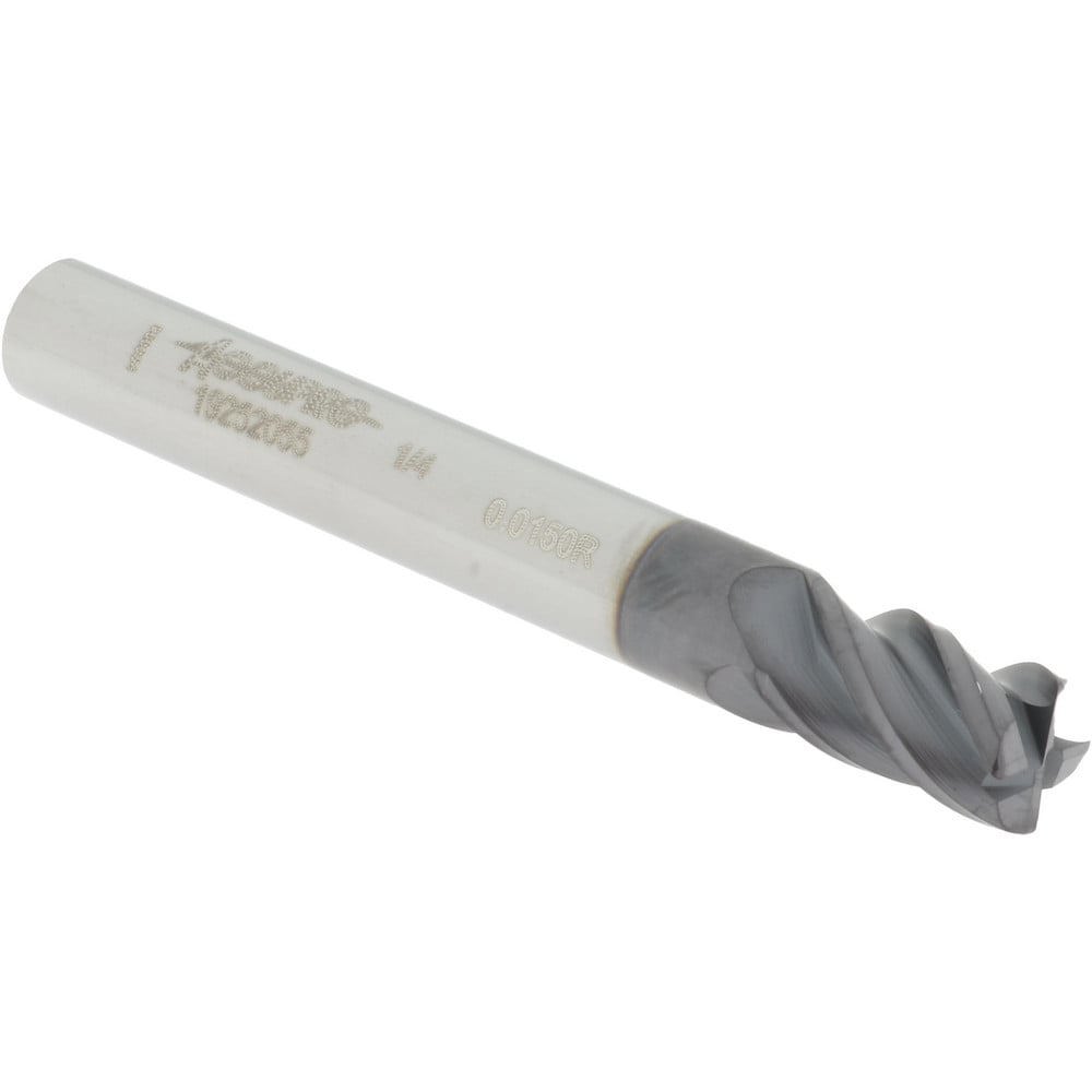 Corner Radius End Mill: 1/4