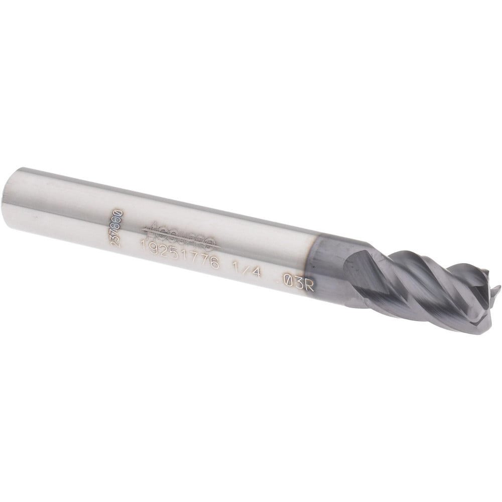 Corner Radius End Mill: 1/4