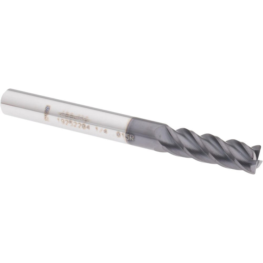 Corner Radius End Mill: 1/4