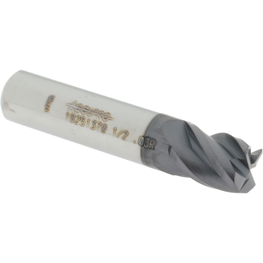Corner Radius End Mill: 1/2