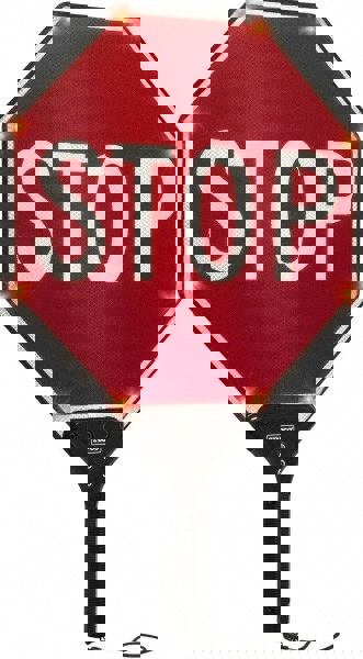 Safety Signs; Sign Type: Stop; Yield ; Legend: Stop/Slow ; Message/Graphic: Message Only ; Reflectivity: High Intensity ; Material: Plastic ; Thickness (Inch): 1-1/2