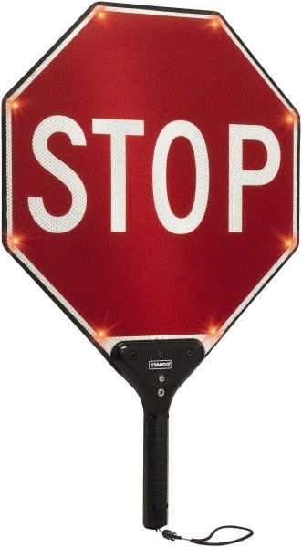 Safety Signs; Sign Type: Stop; Yield ; Legend: Stop/Stop ; Message/Graphic: Message Only ; Reflectivity: High Intensity ; Material: Plastic ; Thickness (Inch): 1-1/2